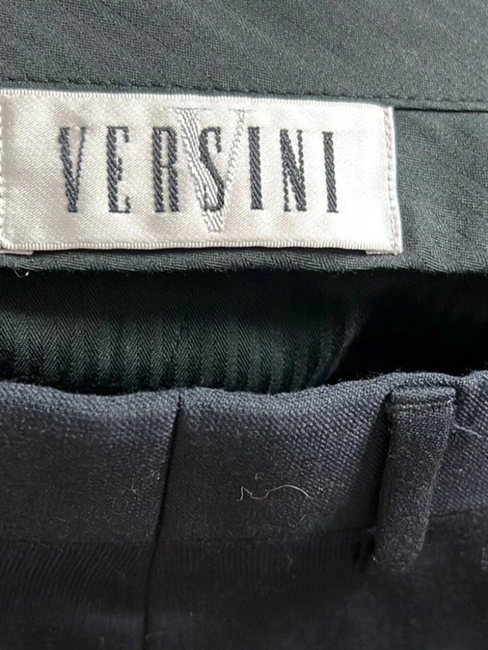 Versini Mens Navy Blue Wool Dress Pants 39x30 Pleated Formal Trousers - Picture 4 of 5